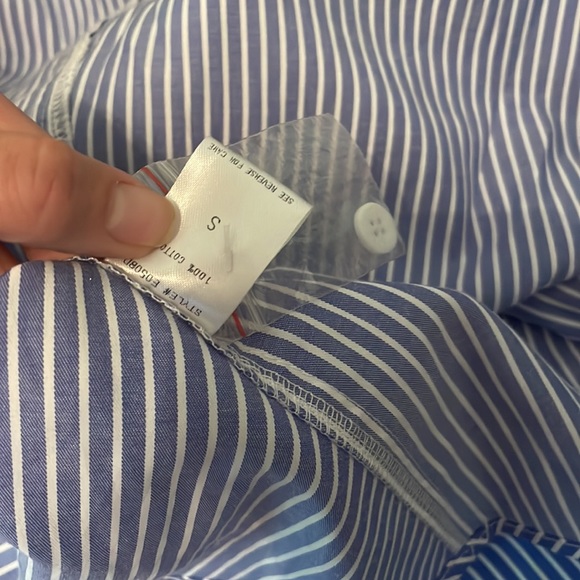 NWOT Lulu's Suit and Tied Blue and White Striped Strapless Shirt Dress small - Picture 8 of 8